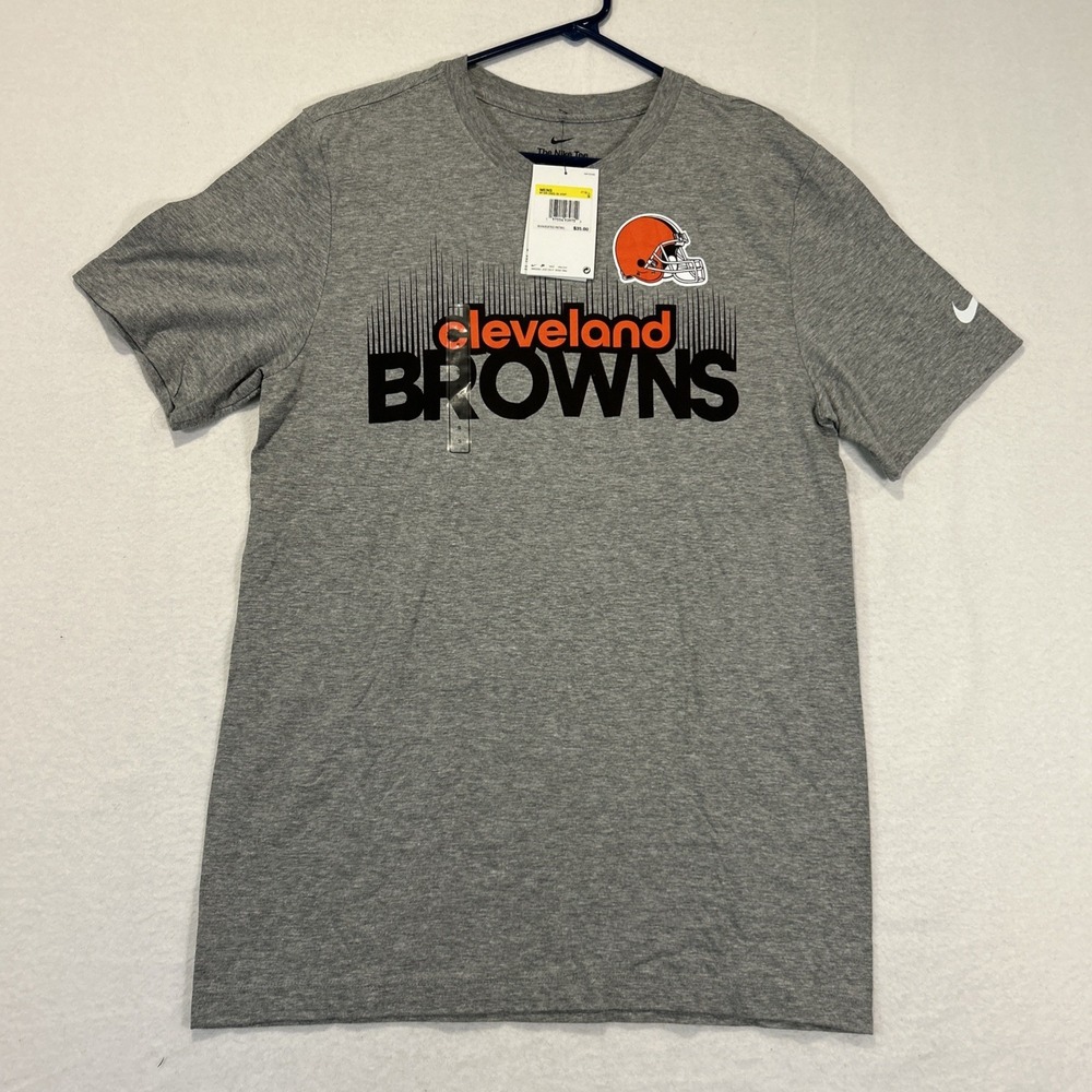Nike Cleveland Browns Mens Small Grey Helmet Logo Dri-FIT T-Shirt N199-06G-9I